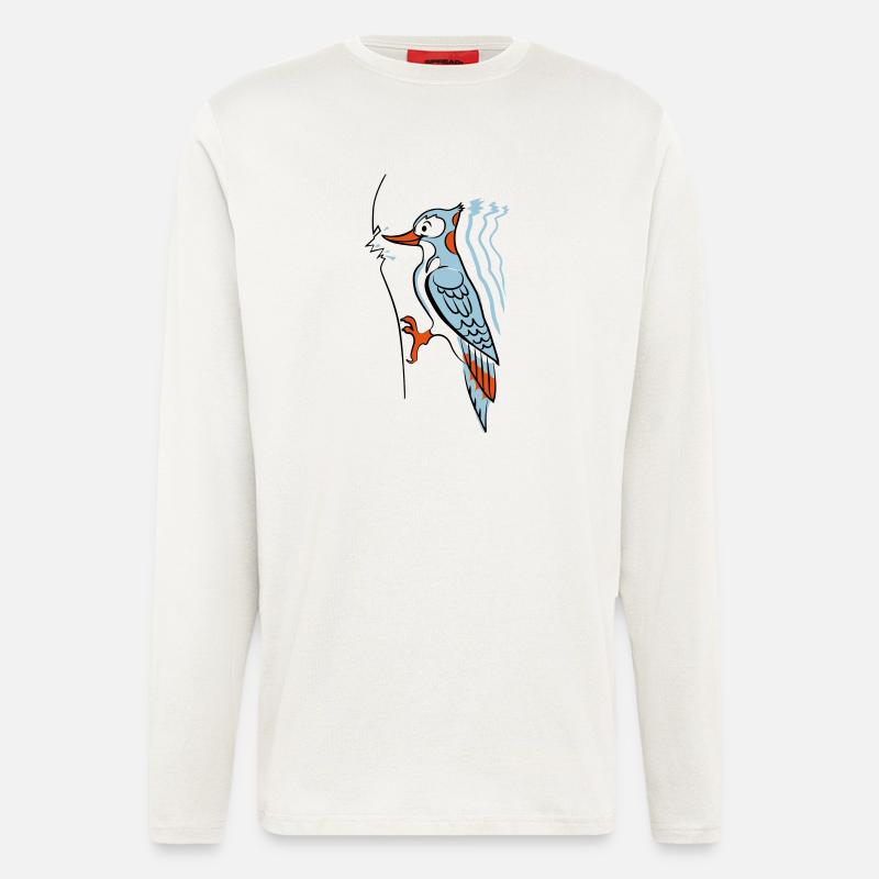 Specht hackt rum - Langarmshirt - made by SPREAD  - OFF WHITE