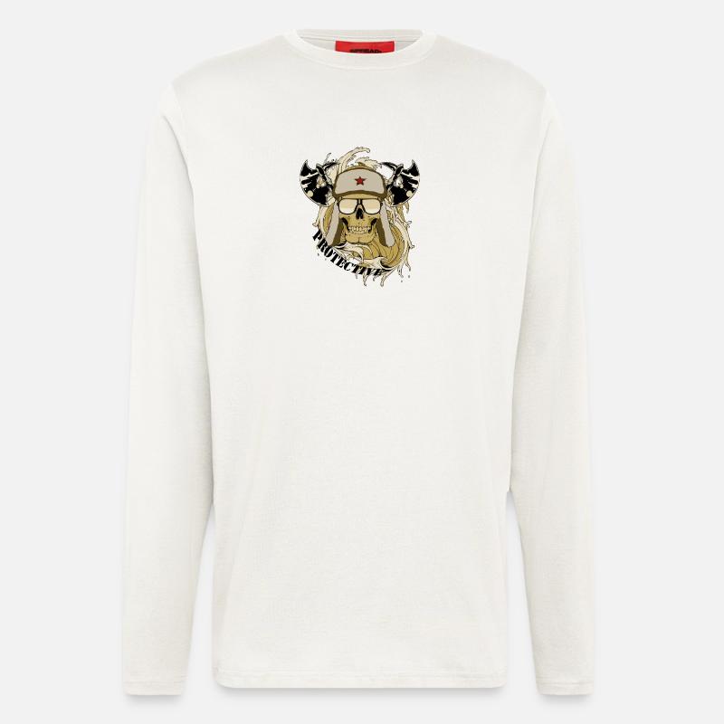 protective skull - Langarmshirt - made by SPREAD  - OFF WHITE