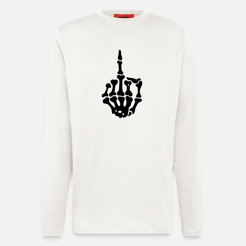 middlefinger Mittelfinger - Langarmshirt - made by SPREAD  - OFF WHITE