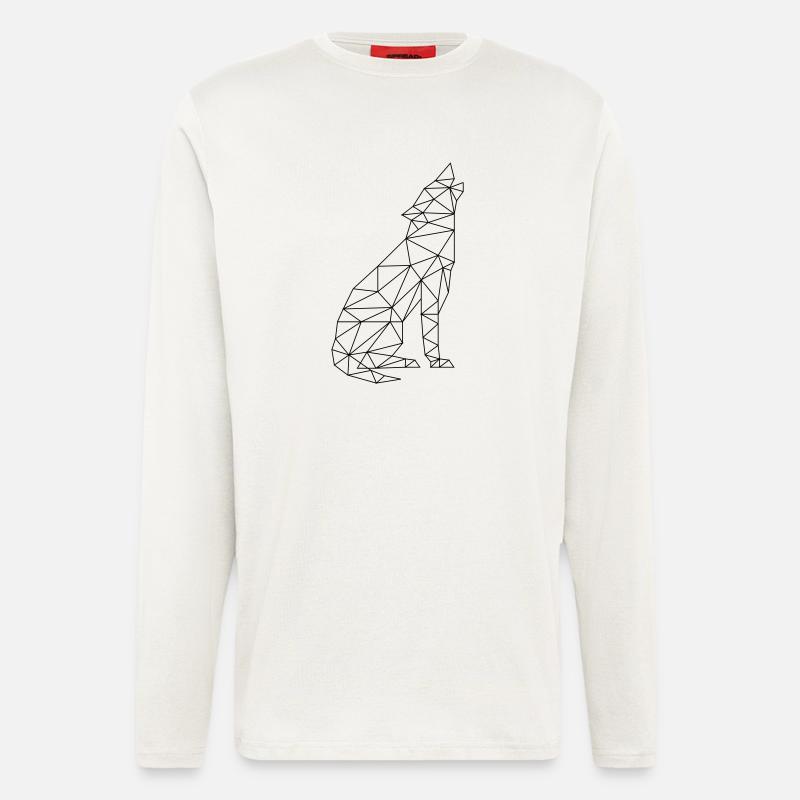 Wolfsruf Wolf Kontur Silhouette - Langarmshirt - made by SPREAD  - OFF WHITE