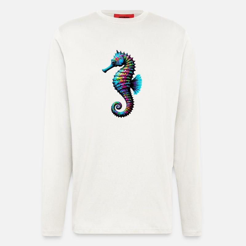 Seepferdchen - Langarmshirt - made by SPREAD  - OFF WHITE