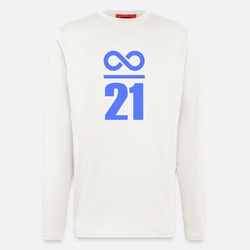 Unendlich durch 21 Millionen Bitcoin Unendlich  - Langarmshirt - made by SPREAD  - OFF WHITE