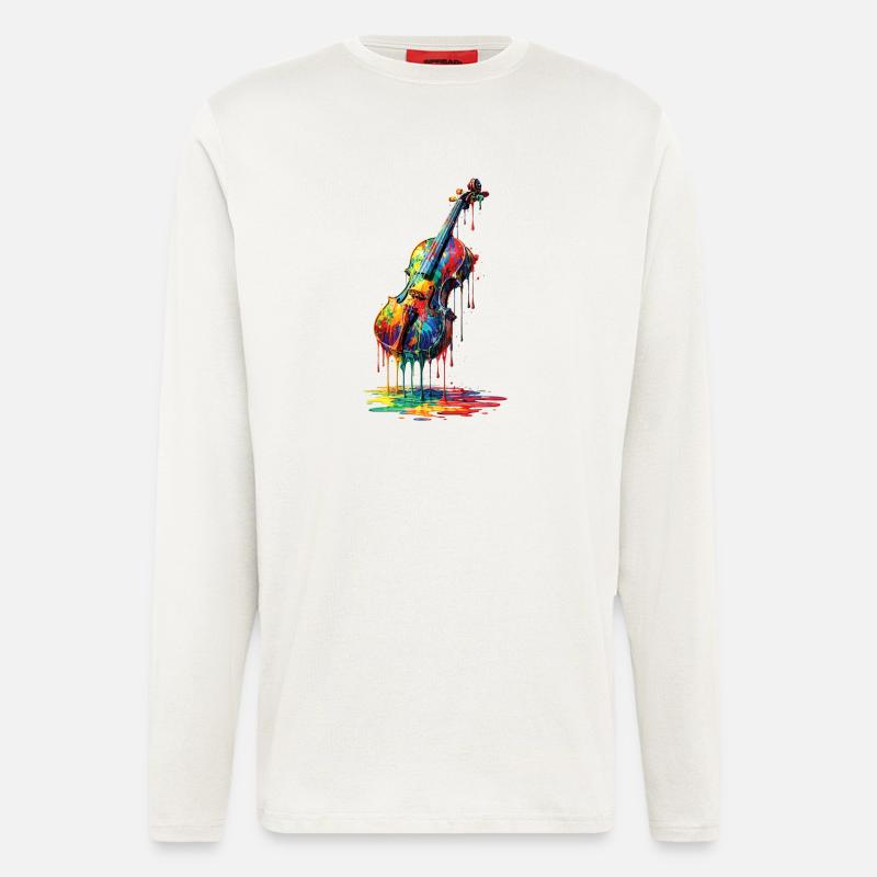 Violin with dripping paint - Longsleeve - made by SPREAD  - OFF WHITE