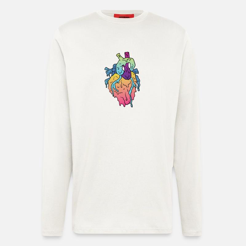 Grime Herz - Langarmshirt - made by SPREAD  - OFF WHITE
