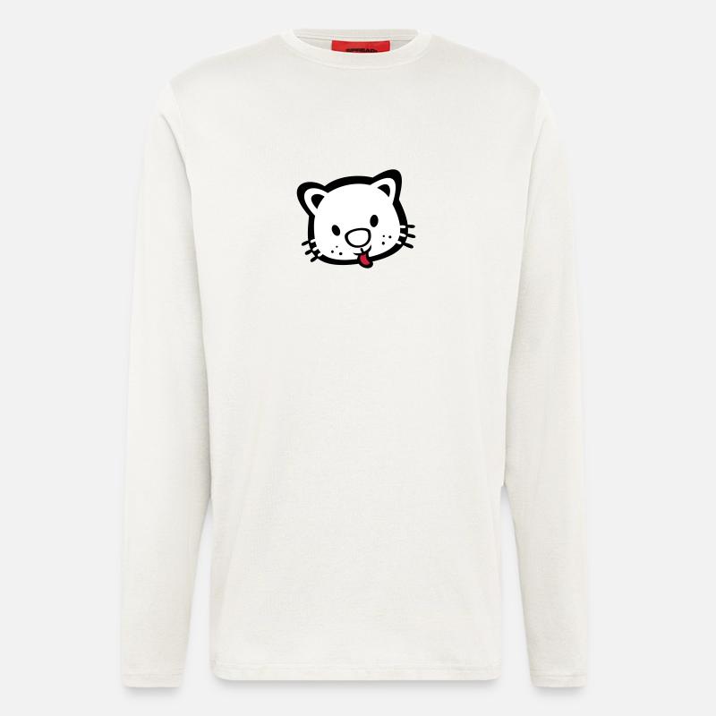 süßes Kätzchen Katze - Langarmshirt - made by SPREAD  - OFF WHITE
