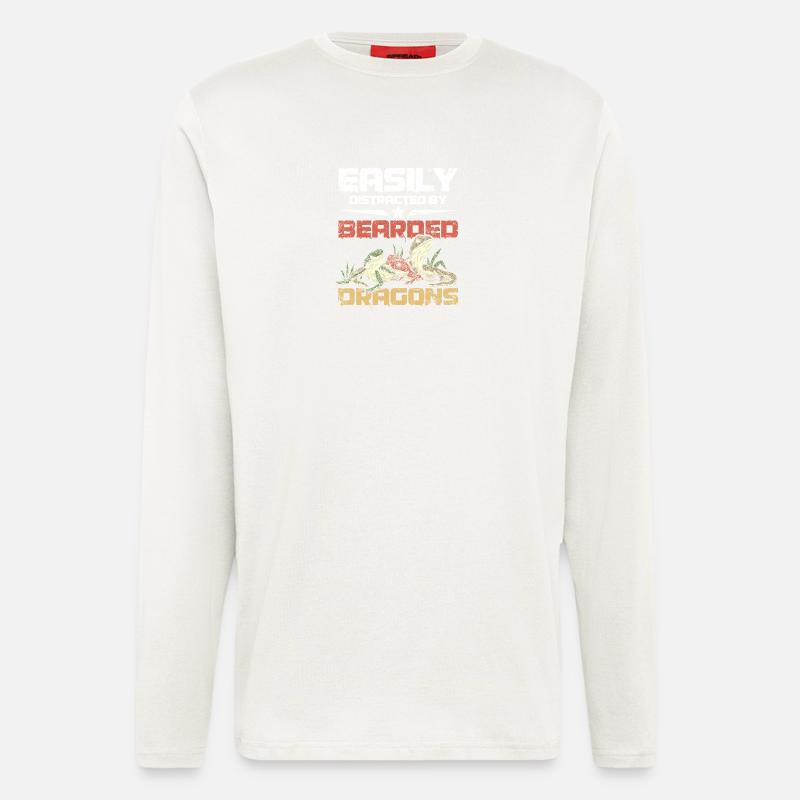 Easily distracted by bearded dragons - Langarmshirt - made by SPREAD  - OFF WHITE