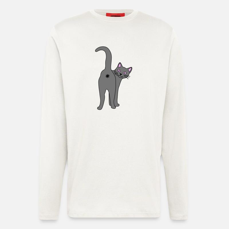 Freche Katze - Langarmshirt - made by SPREAD - OFF WHITE
