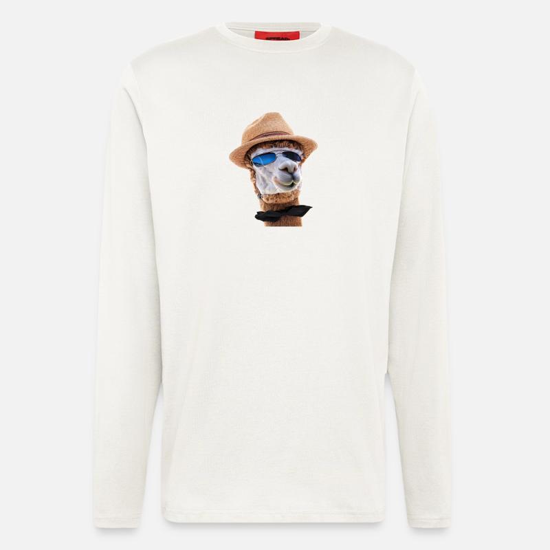 alpaca hut sonnenbrille fliege - Langarmshirt - made by SPREAD  - OFF WHITE