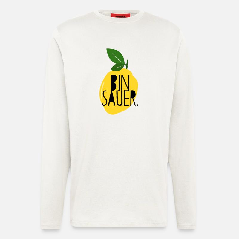 Bin sauer - Zitrone - Schlechte Laune - Statement - Langarmshirt - made by SPREAD  - OFF WHITE