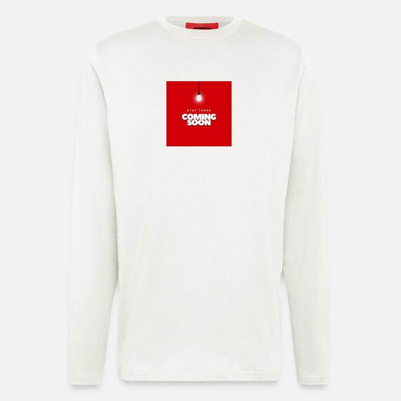 Fettes rotes Design mit Warteansage - Langarmshirt - made by SPREAD  - OFF WHITE
