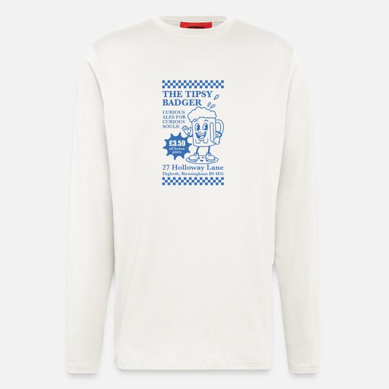 Das beschwipste Dachs-Maskottchen - Langarmshirt - made by SPREAD  - OFF WHITE