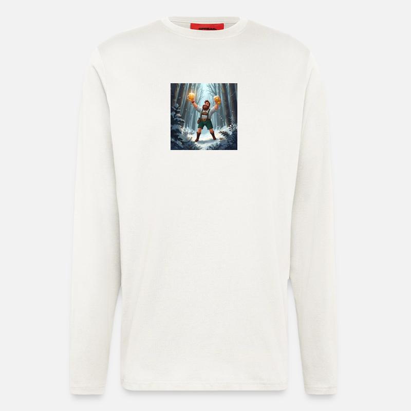 Bierheld im Winterwald - Langarmshirt - made by SPREAD  - OFF WHITE