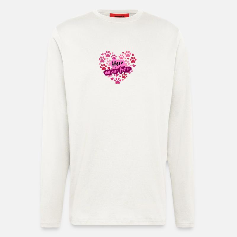 Herz auf vier Pfoten - Langarmshirt - made by SPREAD  - OFF WHITE