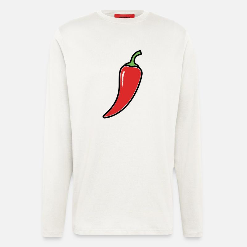 Chili Schote Scharf Comic - Langarmshirt - made by SPREAD  - OFF WHITE