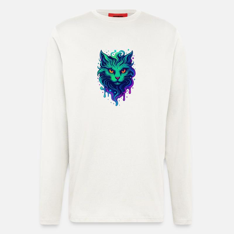 Neon Katze - Langarmshirt - made by SPREAD  - OFF WHITE