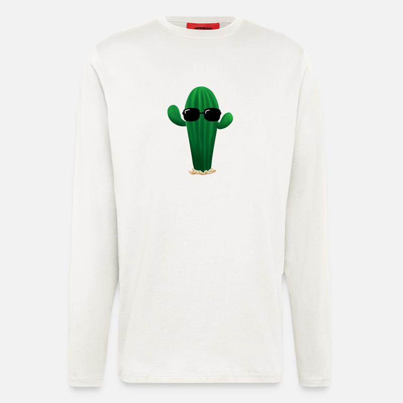 Cool Cactus - Manches longues bio décontracté fabriqué en UE - OFF WHITE