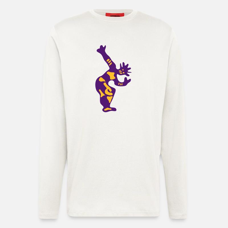 Afrikanischen Tanz Silhouette dance1 - Langarmshirt - made by SPREAD  - OFF WHITE