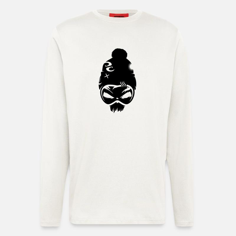 Snowboard Skull mit Snowboard Brille - Langarmshirt - made by SPREAD  - OFF WHITE