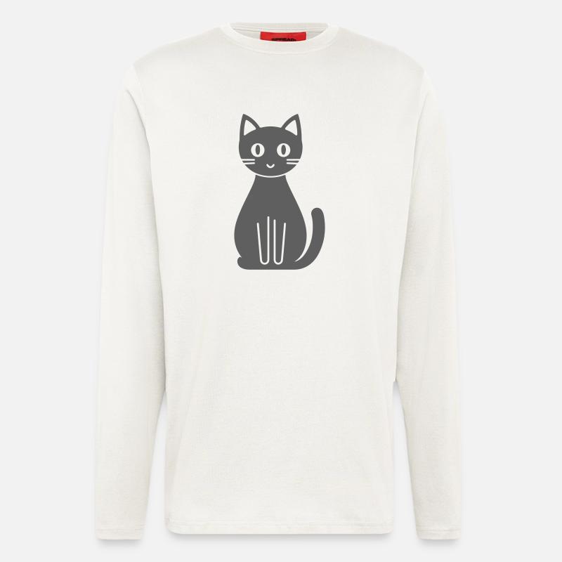 Katze Comic - Langarmshirt - made by SPREAD  - OFF WHITE
