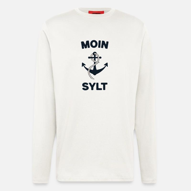 Moin Sylt – Maritimes Anker-Design - Langarmshirt - made by SPREAD  - OFF WHITE