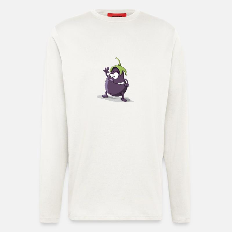 Aubergine - Langarmshirt - made by SPREAD - OFF WHITE