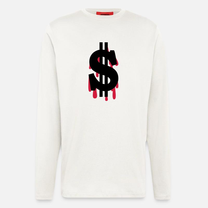 Dollar am Ende - Langarmshirt - made by SPREAD  - OFF WHITE