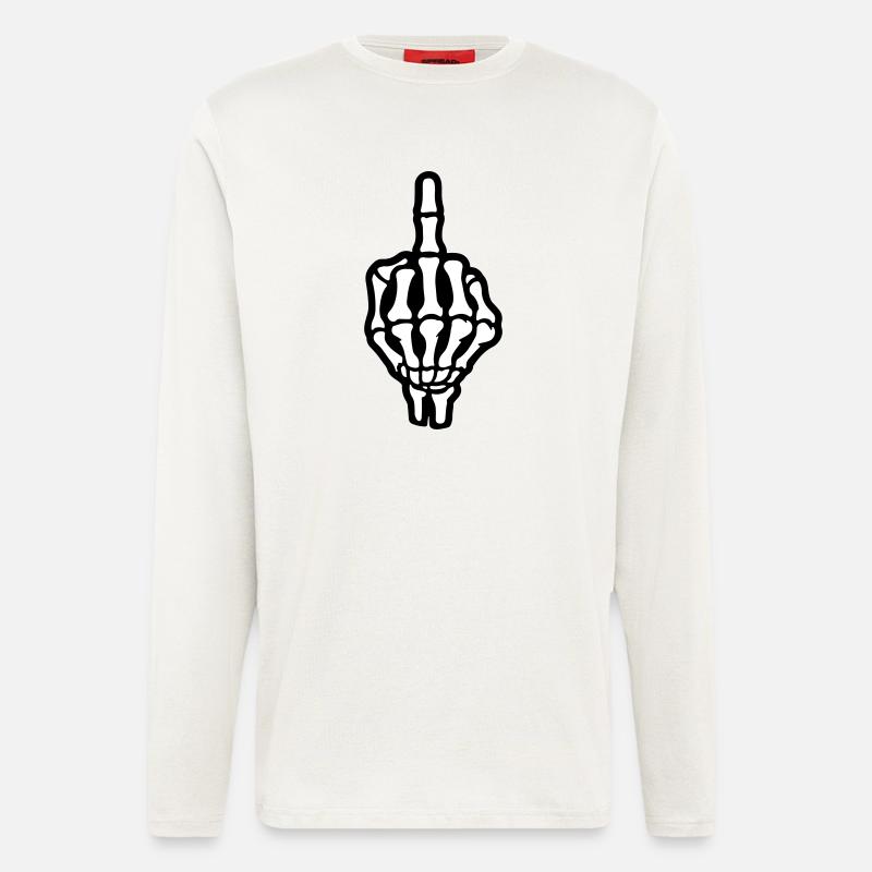 Skeleton Middle Finger Hand - Longsleeve - made by SPREAD  - OFF WHITE