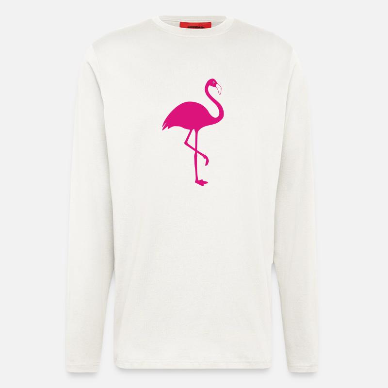 Flamingo pink Sommer Sonne Strand - Langarmshirt - made by SPREAD  - OFF WHITE
