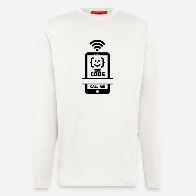 Call me phone coder gezchtje - Longsleeve - made by SPREAD  - OFF WHITE
