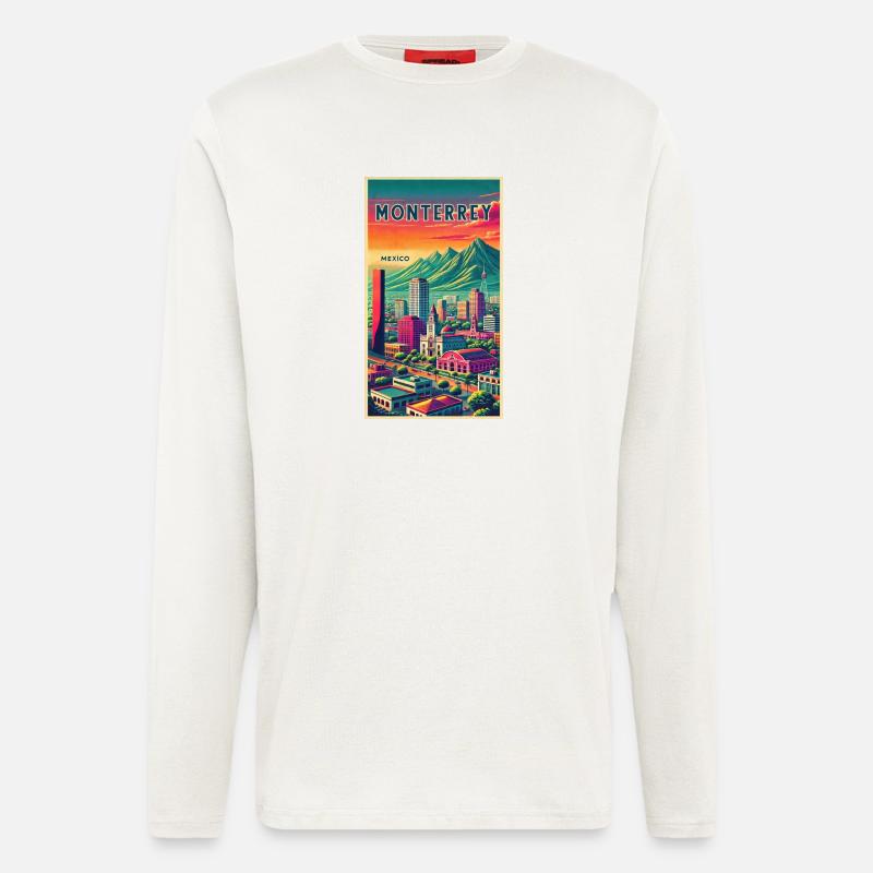 Monterrey Mexiko Retro Design - Langarmshirt - made by SPREAD - OFF WHITE