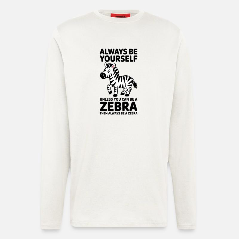Zebra Spruch Lustiges Zebra Geschenk - Langarmshirt - made by SPREAD  - OFF WHITE