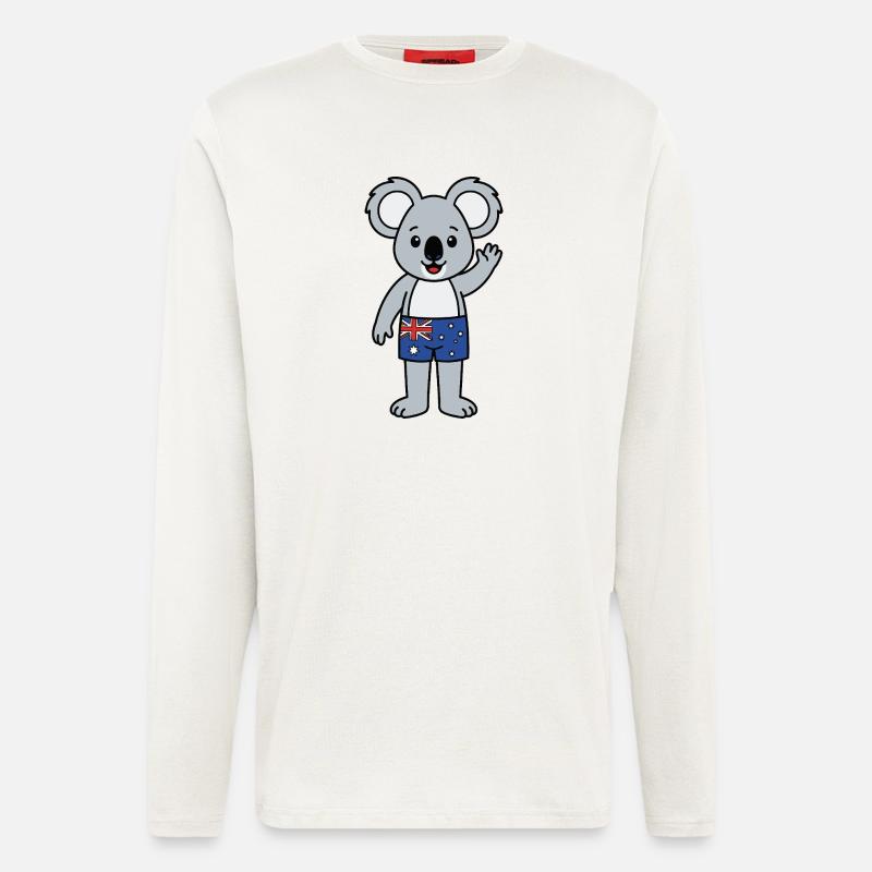 Koala australien - Manches longues bio décontracté fabriqué en UE - OFF WHITE