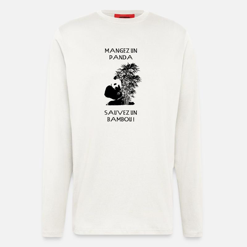Essen Sie ein Panda - Langarmshirt - made by SPREAD  - OFF WHITE