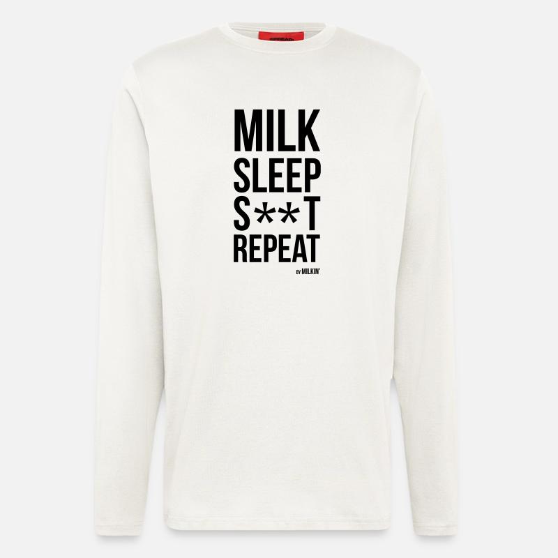 Milkin' - Repeat - Breastfeeding - Langarmshirt - made by SPREAD  - OFF WHITE