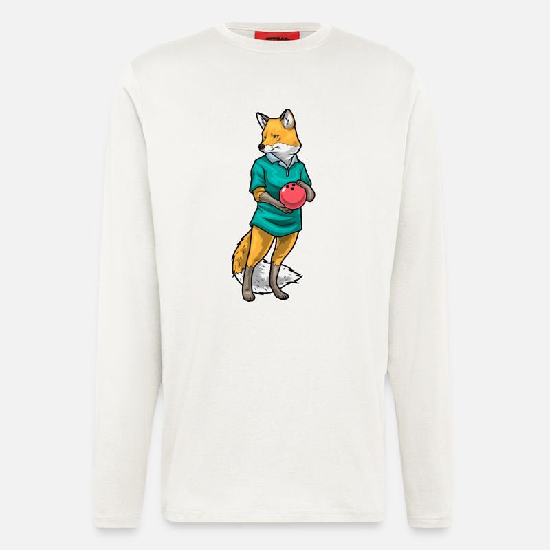 Fuchs Bowling Bowlingkugel - Langarmshirt - made by SPREAD  - OFF WHITE