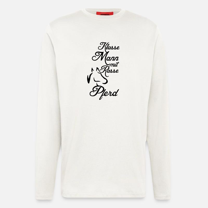 Klasse Mann - Rassepferd Geschenk - Langarmshirt - made by SPREAD  - OFF WHITE