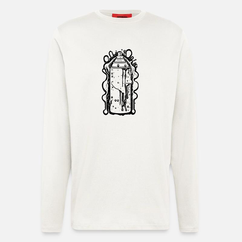 Cool Comic Spray Can with Drops - Longsleeve - made by SPREAD  - OFF WHITE