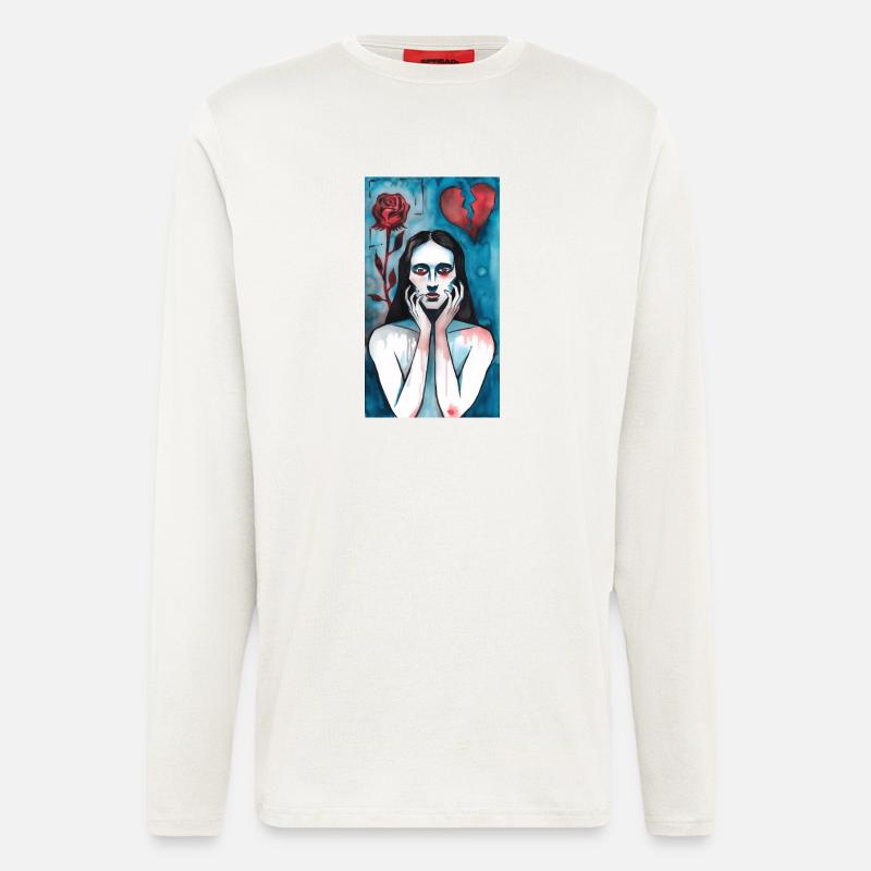 Gebrochene Liebe, trauernde dame - Langarmshirt - made by SPREAD  - OFF WHITE