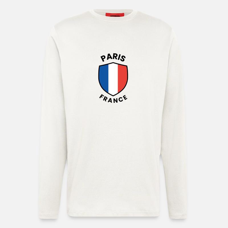 Schilddesign der Pariser Flagge - Langarmshirt - made by SPREAD  - OFF WHITE