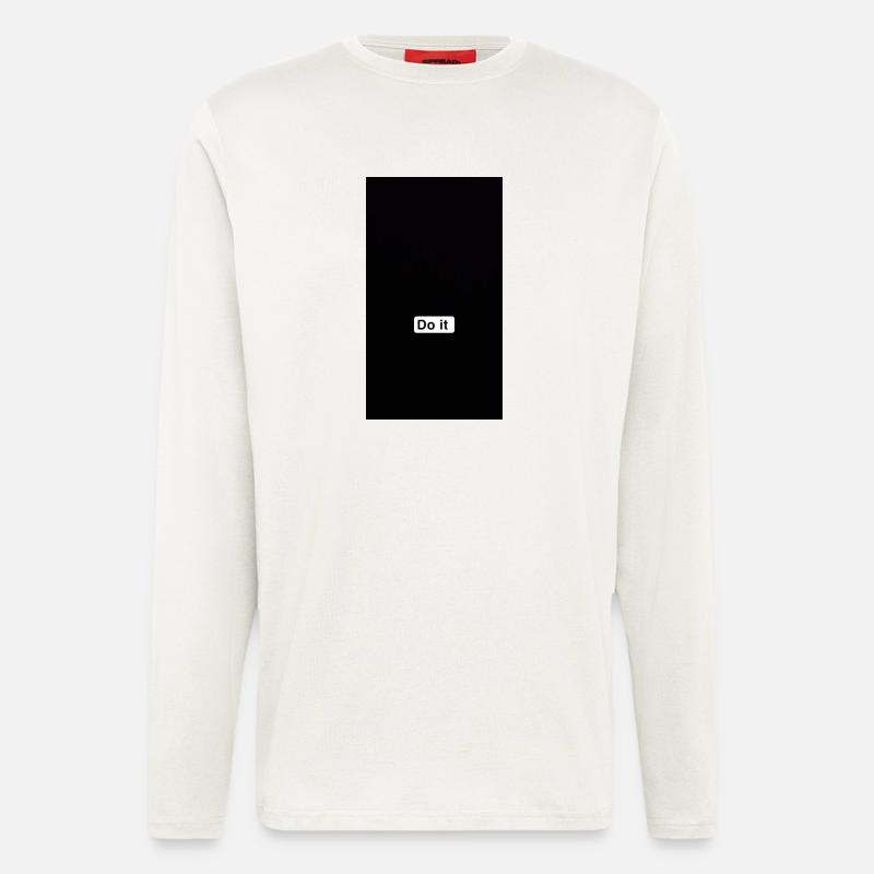 Faites-le en noir minimal - Manches longues bio décontracté fabriqué en UE - OFF WHITE