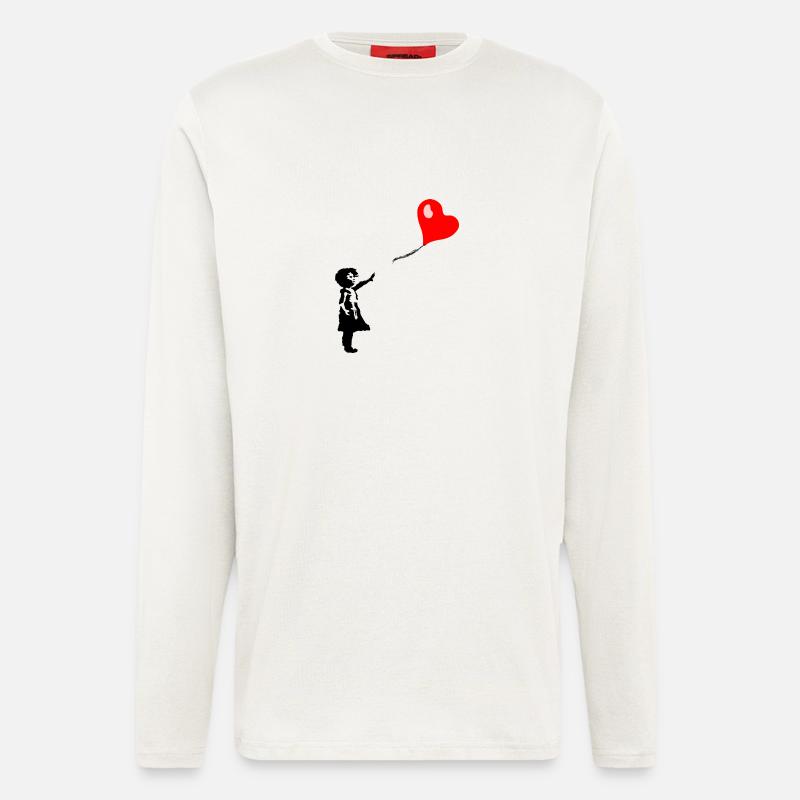 Ballon Mädchen Herz - Langarmshirt - made by SPREAD  - OFF WHITE