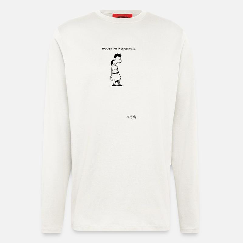 Mädchen mit Pferdeschwanz - Langarmshirt - made by SPREAD  - OFF WHITE