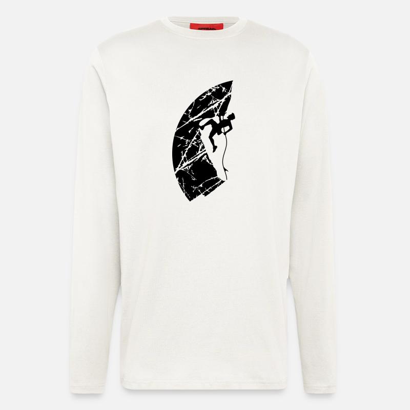 Cracks climbing rope man - Longsleeve - made by SPREAD  - OFF WHITE