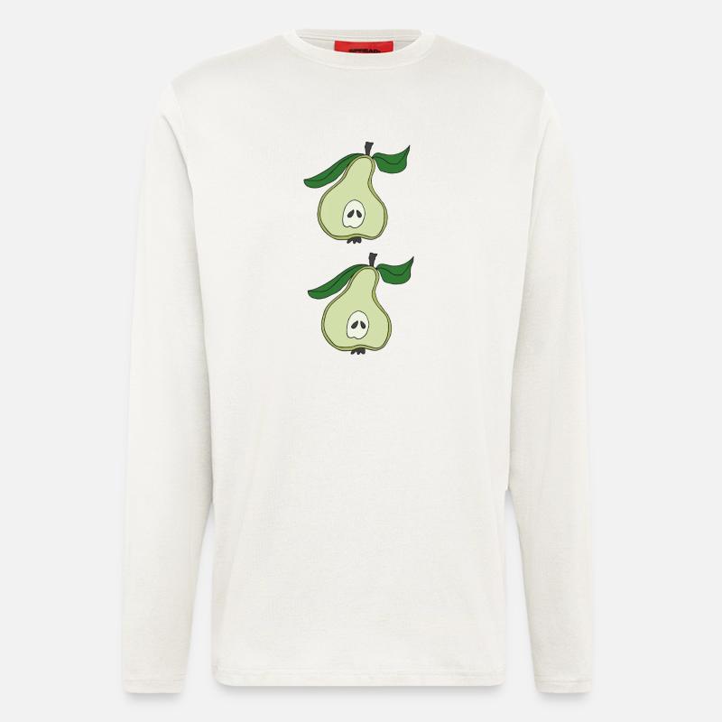 birnenhaelfte doppelt - Langarmshirt - made by SPREAD  - OFF WHITE