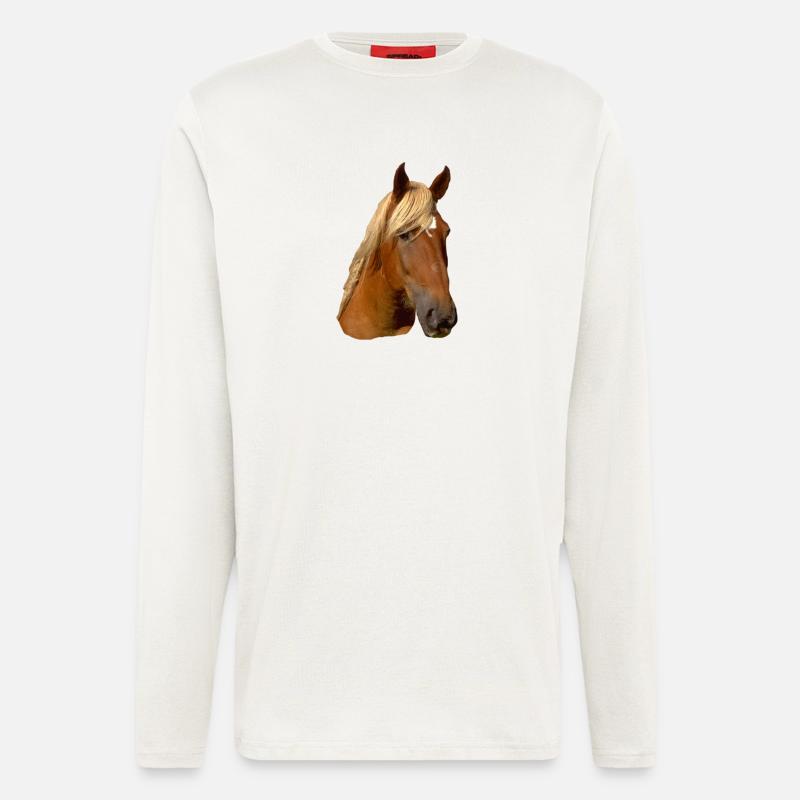 Pferd frontal - Langarmshirt - made by SPREAD  - OFF WHITE