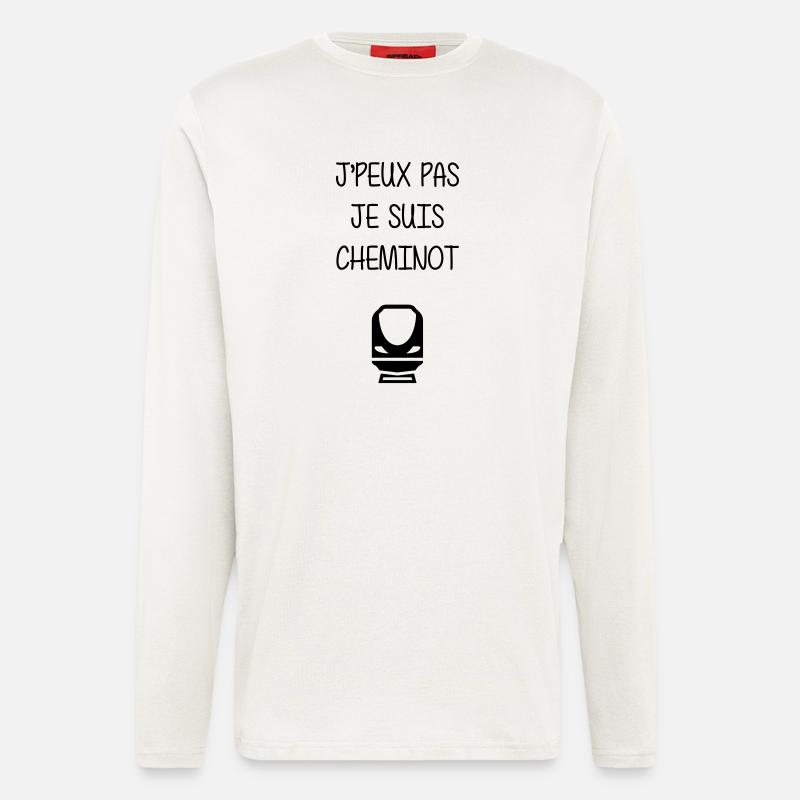 Railway Railwayman Cheminot Train Eisenbahn - Longsleeve - made by SPREAD  - OFF WHITE