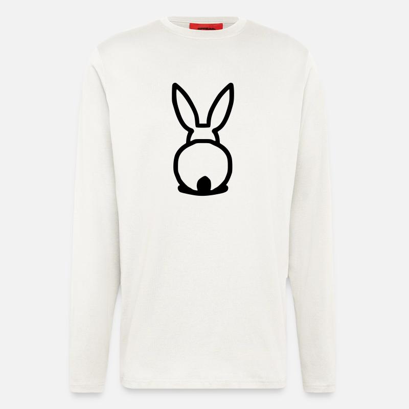 cute rabbit from behind - Longsleeve - made by SPREAD  - OFF WHITE