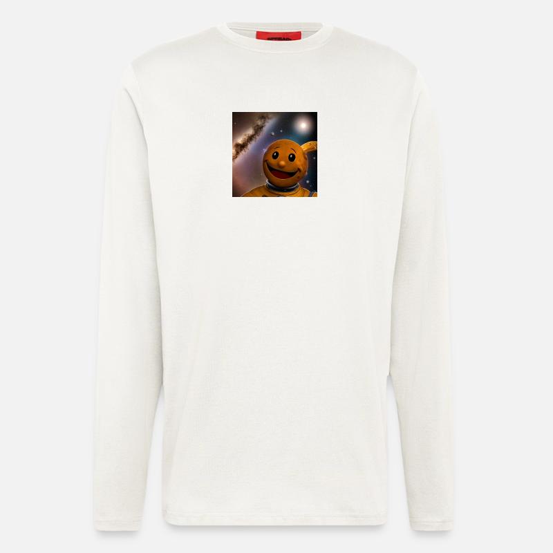 Lächelnder Astro Kosmosfreund - Langarmshirt - made by SPREAD  - OFF WHITE