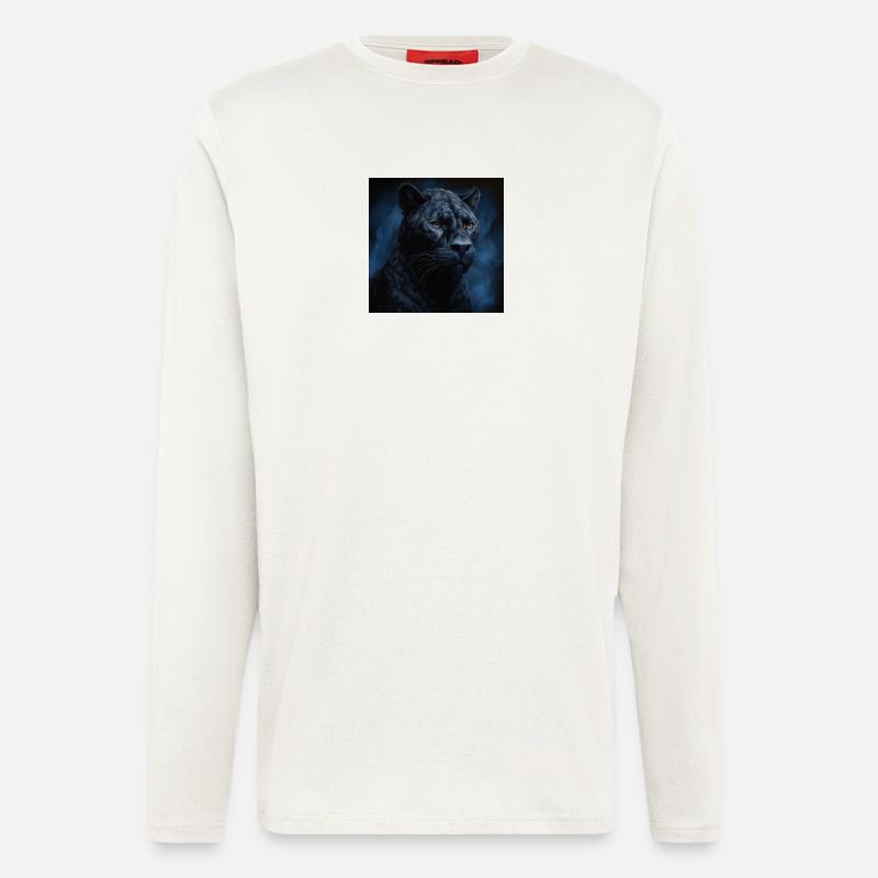 Midnight Panther in Blue Mist - Longsleeve - made by SPREAD  - OFF WHITE