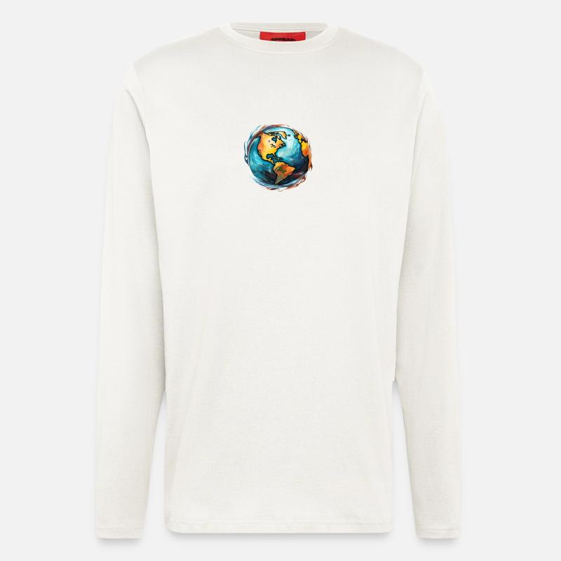 Globe in motion - Longsleeve - made by SPREAD  - OFF WHITE